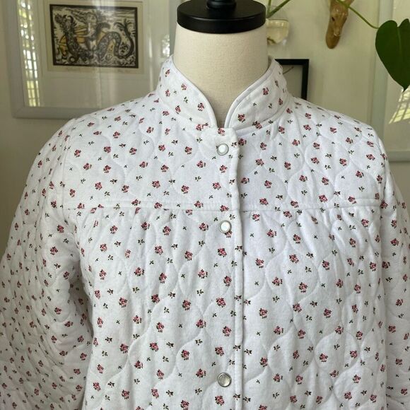 NWOT The Vermont Country Store Double-Quilted Long Cotton Flannel Robe $110 S 6 - Picture 2 of 9